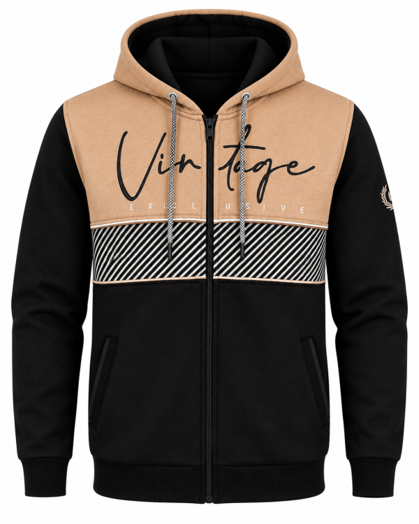 Gilet Capuche Vintage Bande Rayée — photo 1