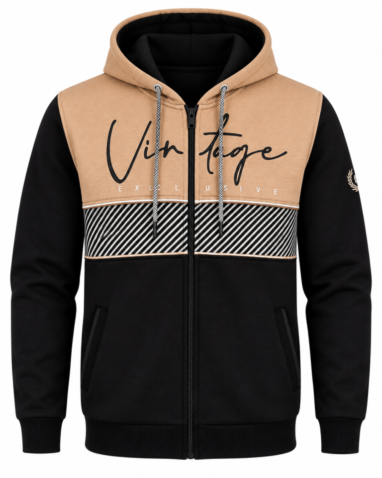 Gilet Capuche Vintage Bande Rayée