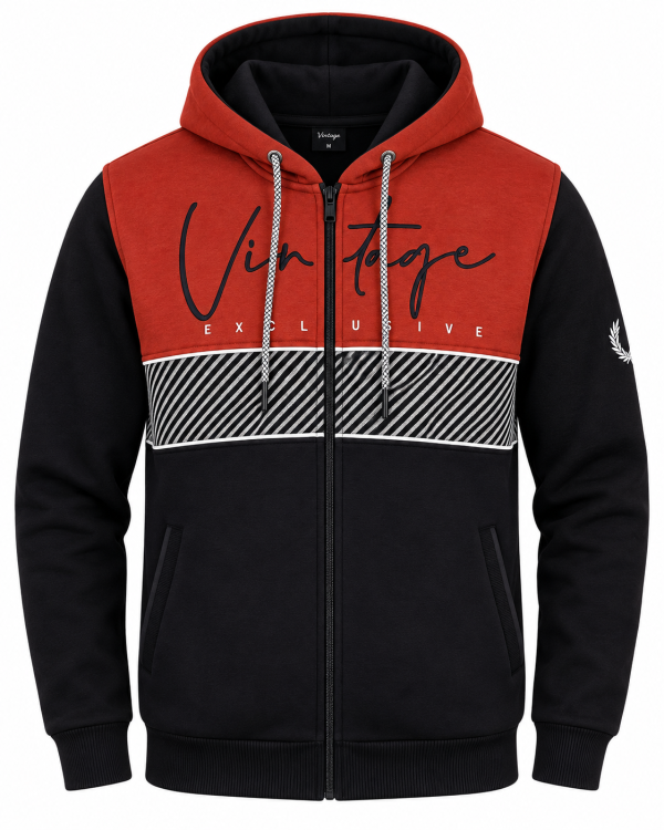 Gilet Capuche Vintage Bande Rayée — photo 3
