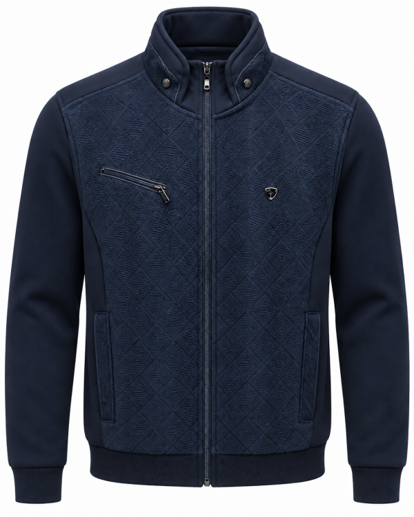 Veste bi-matière maille texturée style Jacquard — photo 1