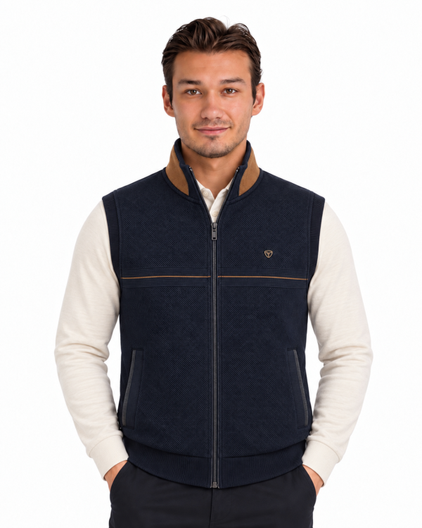 Gilet sans manches contraste camel. — photo 5