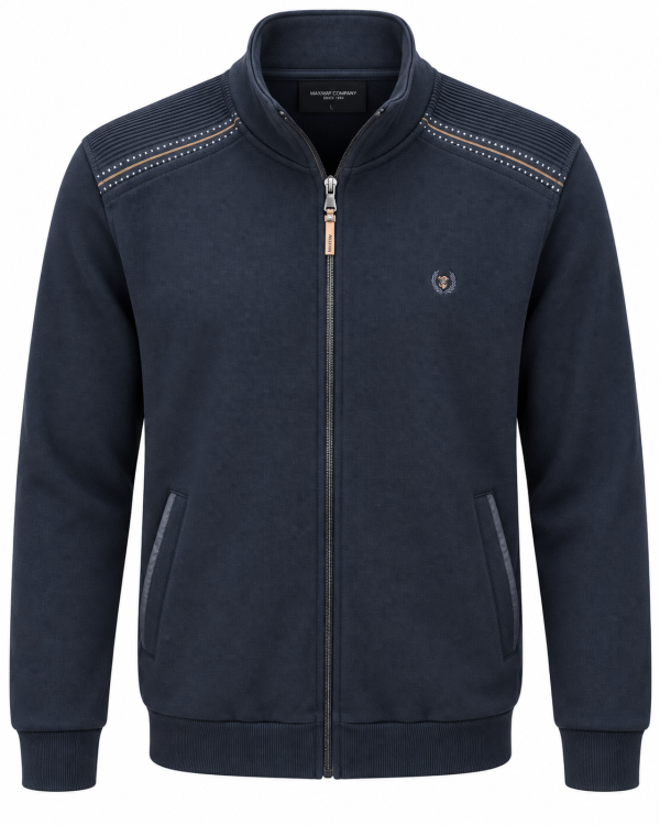 Veste coton piqué à épaules côtelées — photo 1