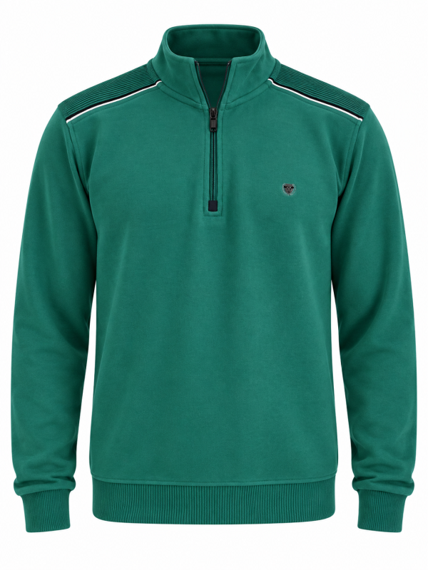 Polo zip col montant détails contrastés. — photo 5