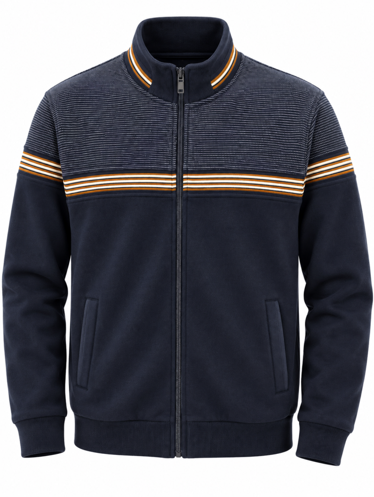 Veste zippée à bandes contrastées