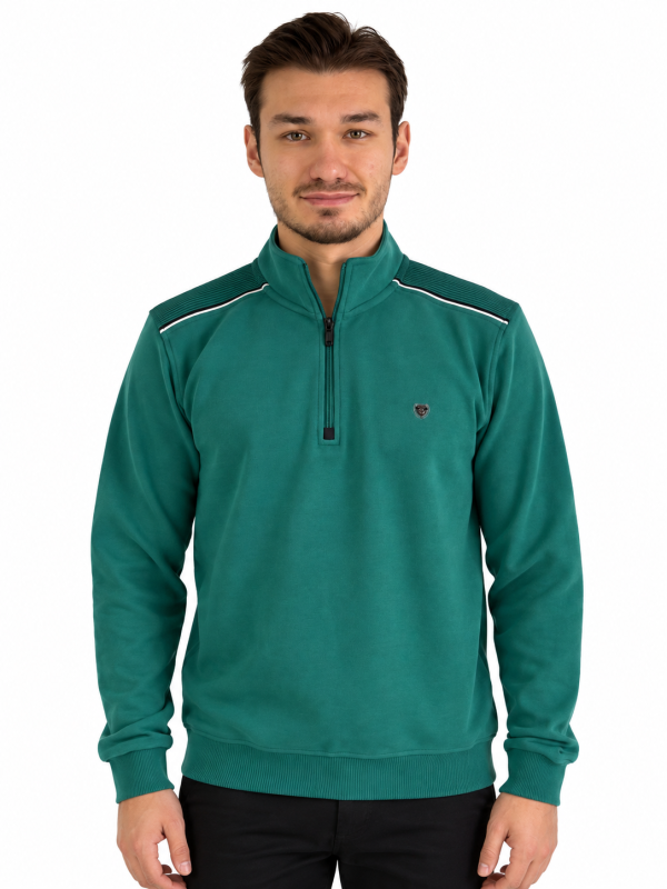 Polo zip col montant détails contrastés. — photo 9