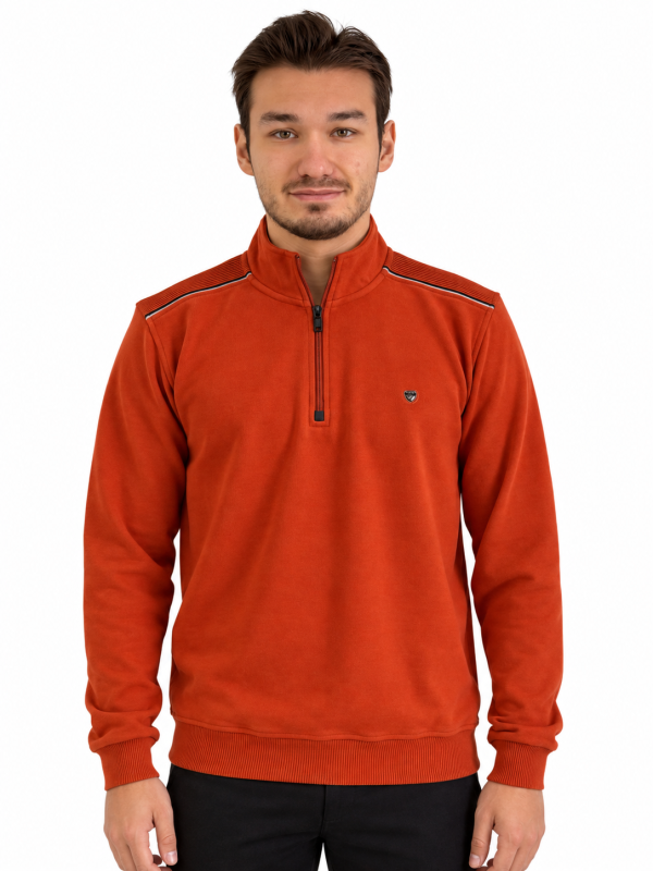 Polo zip col montant détails contrastés. — photo 7
