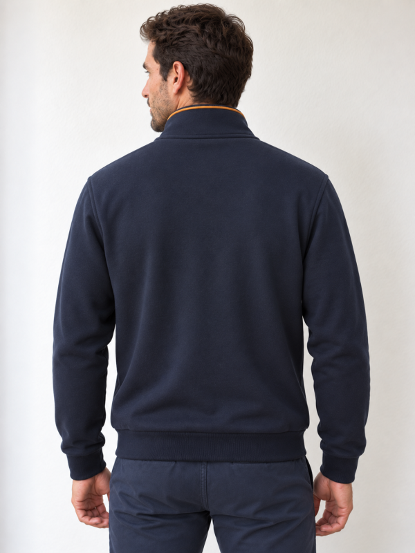 Veste zip bandes contraste camel/écru — photo 2