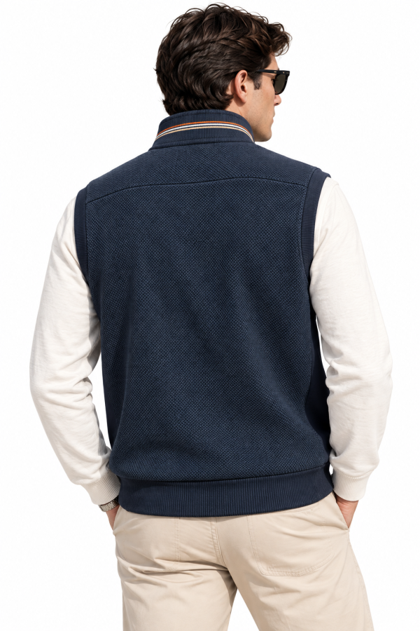 Gilet Sans Manches en Maille texturée/Coton — photo 2