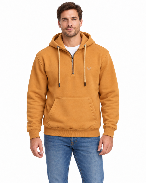 Sweat-shirt Capuche uni demi zip. — photo 7
