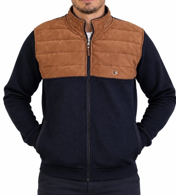 Veste zippée bi-matière matelassée puff — photo 4