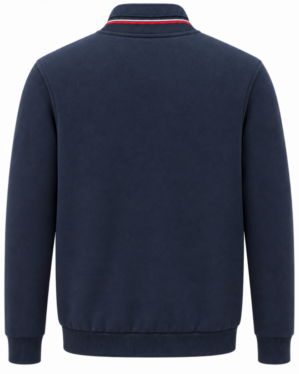 Veste zip tricolore bi-matière matelassée devant Marine/Marine . — photo 4