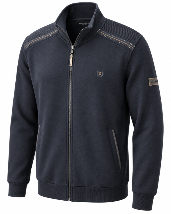 Veste coton piqué à épaules côtelées — photo 2