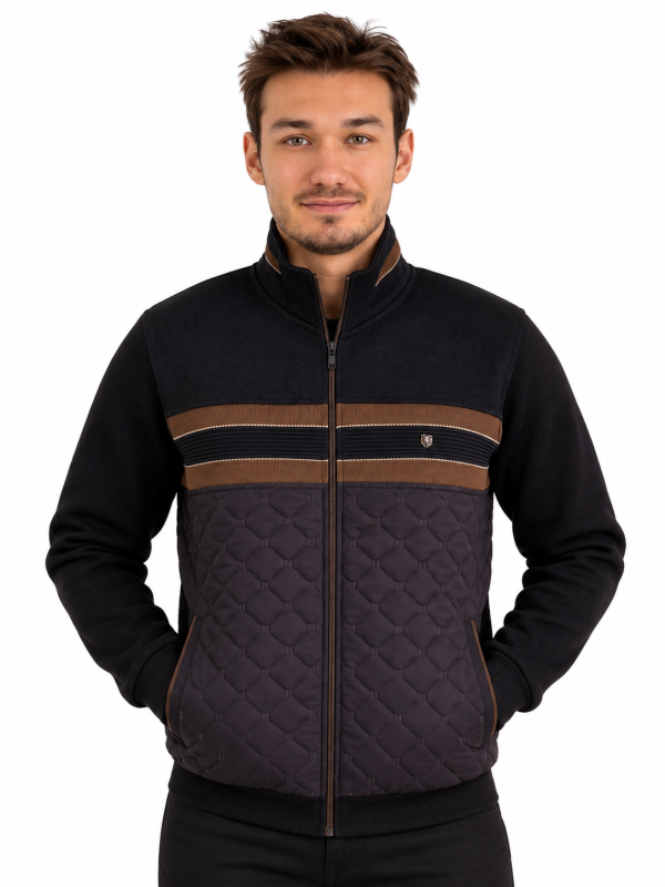 Veste Zip Bimatière Devant Matelassé Puff Surpiqures. — photo 3