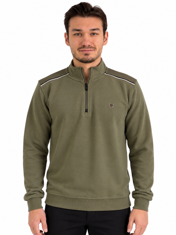 Polo zip col montant détails contrastés. — photo 8