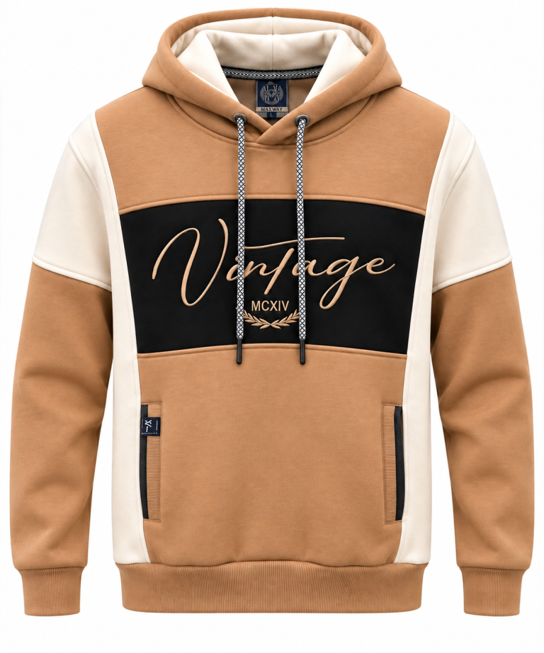 Sweat-shirt à capuche Color-Block Vintage MAXWAY