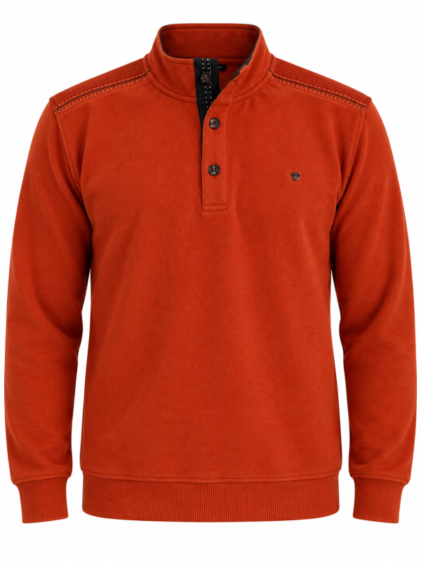 Polo manches longues col montant boutons — photo 3