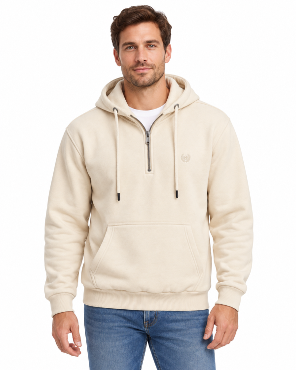 Sweat-shirt Capuche uni demi zip. — photo 6