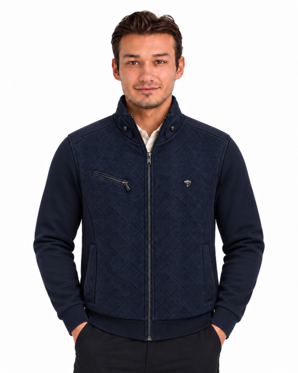 Veste bi-matière maille texturée style Jacquard — photo 3