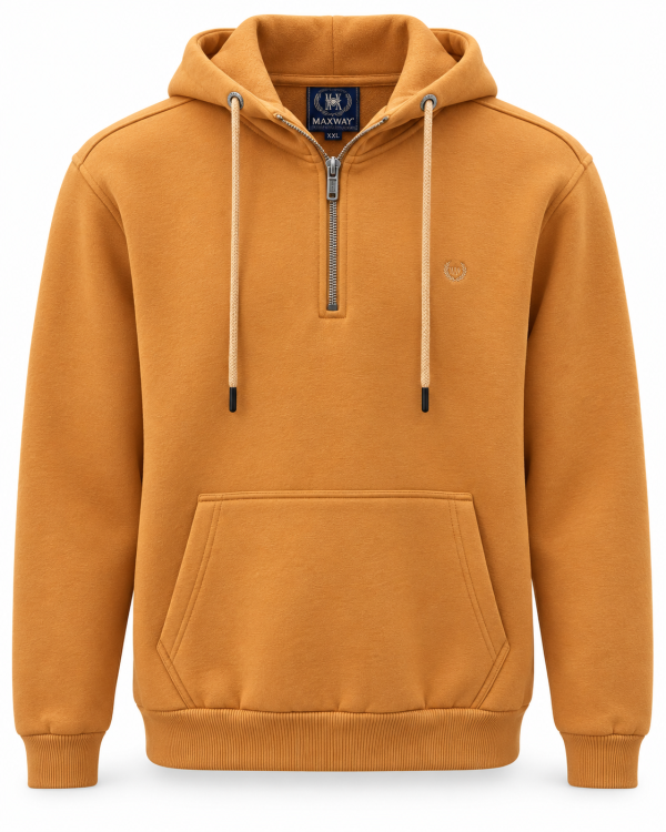 Sweat-shirt Capuche uni demi zip. — photo 3