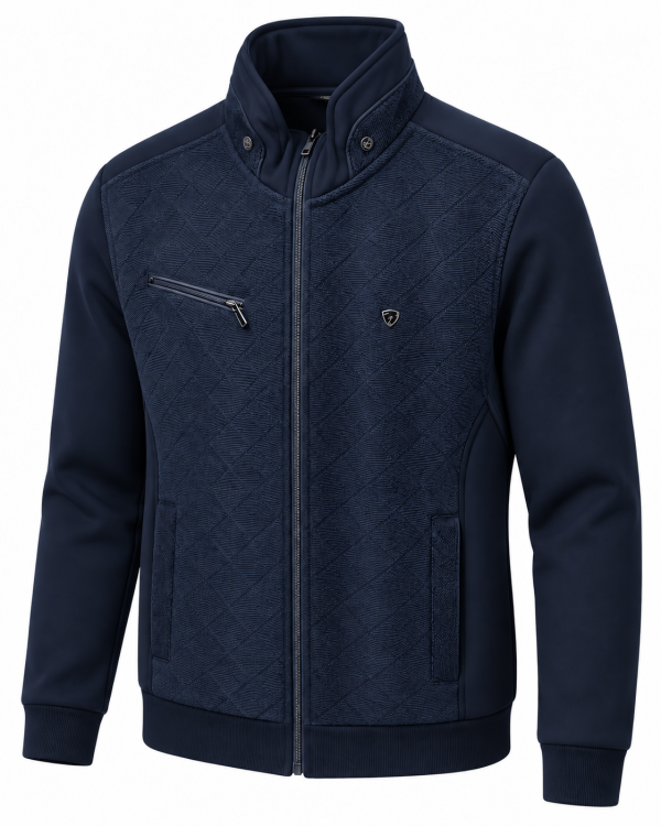 Veste bi-matière maille texturée style Jacquard — photo 2