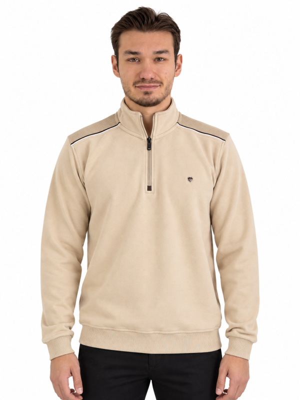 Polo zip col montant détails contrastés. — photo 6