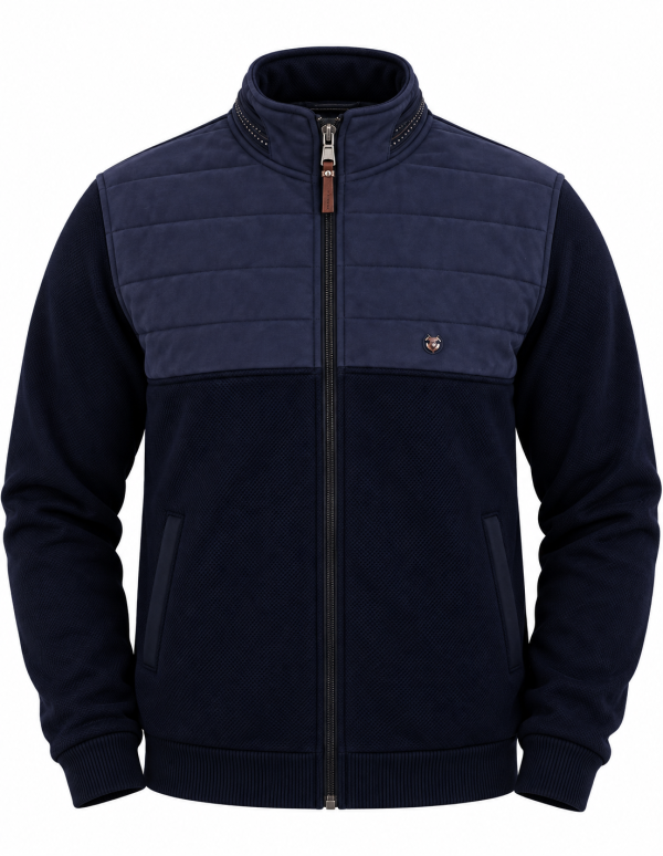 Veste zippée bi-matière matelassée puff — photo 2