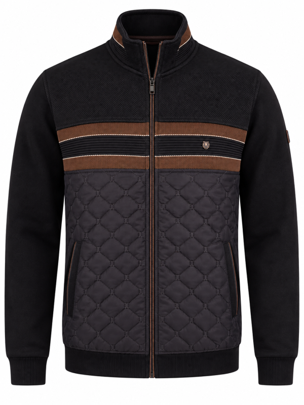 Veste Zip Bimatière Devant Matelassé Puff Surpiqures. — photo 1