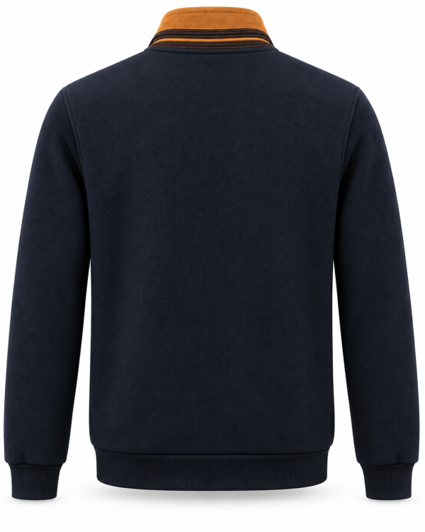 Veste zip bi-matière matelassée  devant Marine/Camel — photo 3