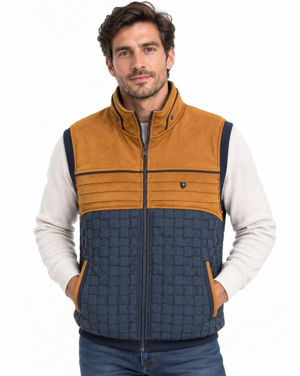 Gilet sans manches Contraste Suédine — photo 3