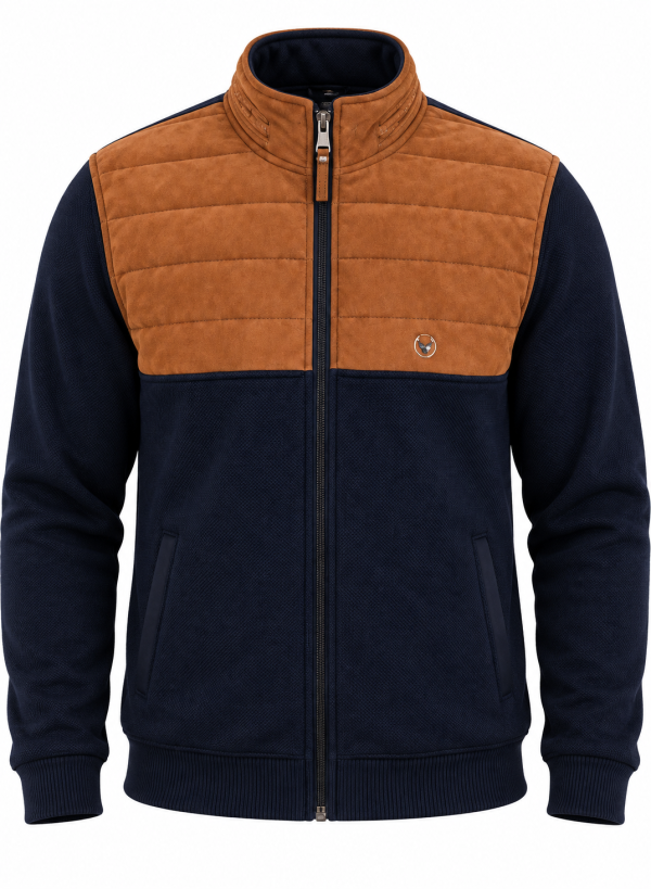 Veste zippée bi-matière matelassée puff — photo 1