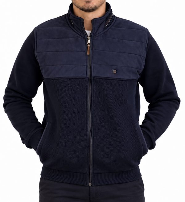 Veste zippée bi-matière matelassée puff — photo 3