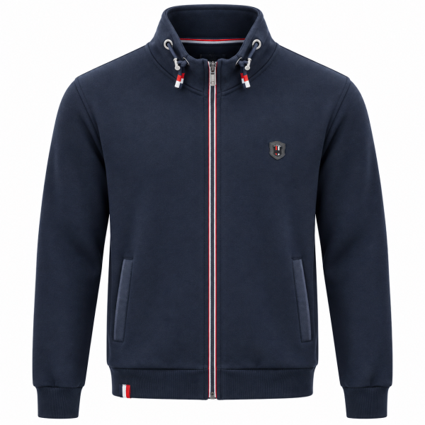 GiletZippé Homme Marine – Col Montant & Finitions Tricolores – MAXWAY — photo 1