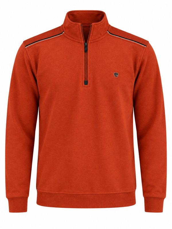 Polo zip col montant détails contrastés. — photo 3