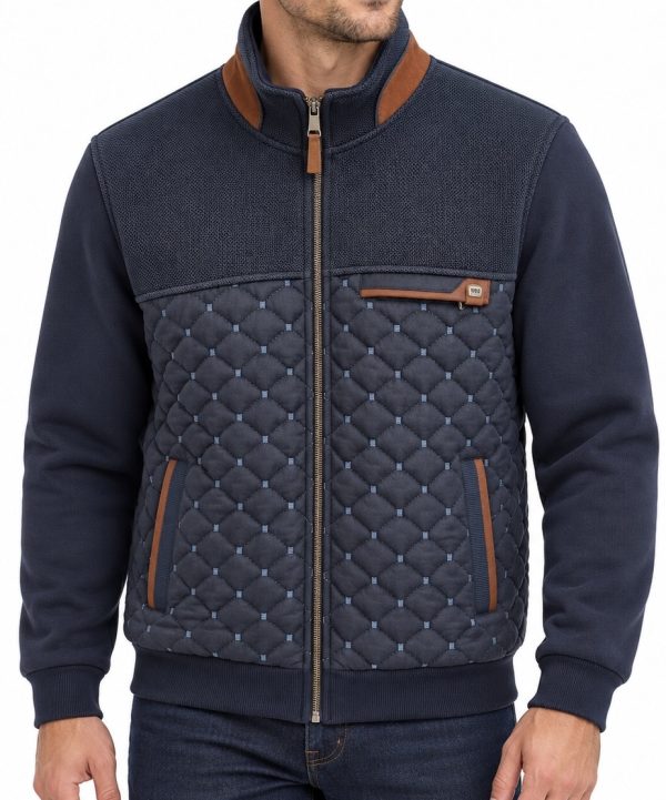Veste zippée bi-matière matelassée — photo 3