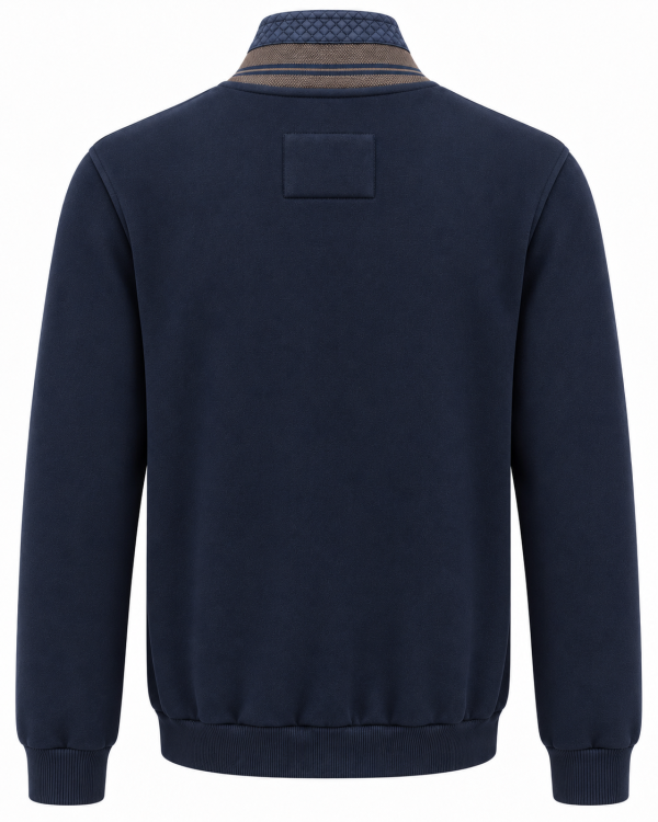 Veste bi-matière texturée marine — photo 2