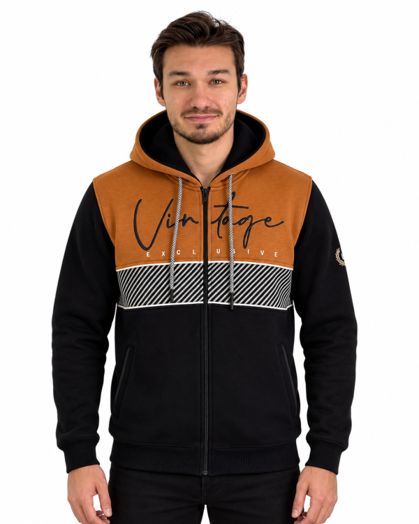 Gilet Capuche Vintage Bande Rayée — photo 6