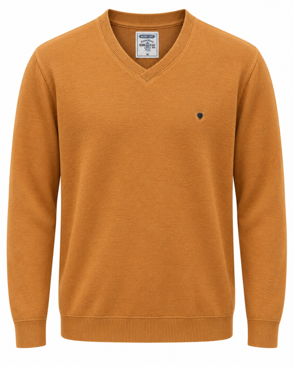 Sweat-shirt Col V Maille toucher Cachemire-MAXWAY — photo 3