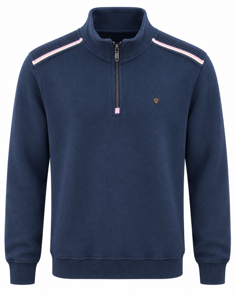 Polo zip col montant détails contrastés.