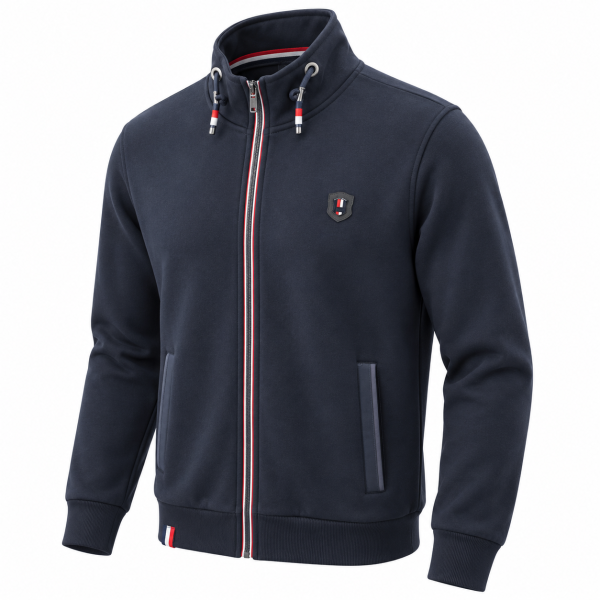 GiletZippé Homme Marine – Col Montant & Finitions Tricolores – MAXWAY — photo 3