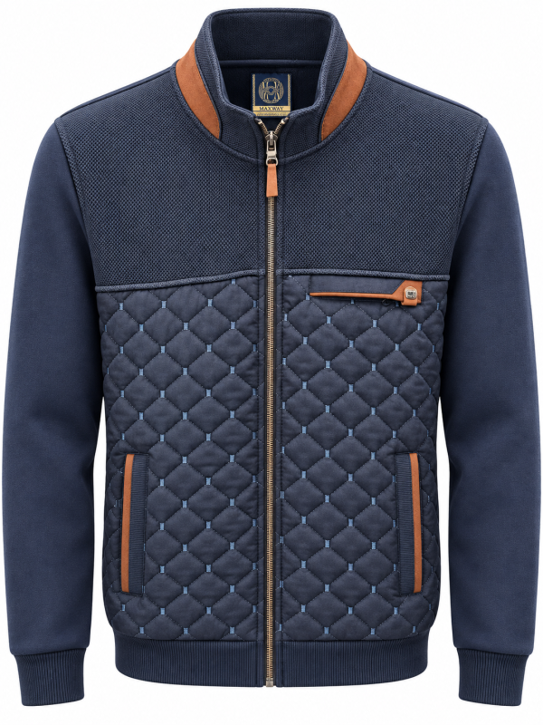 Veste zippée bi-matière matelassée — photo 1