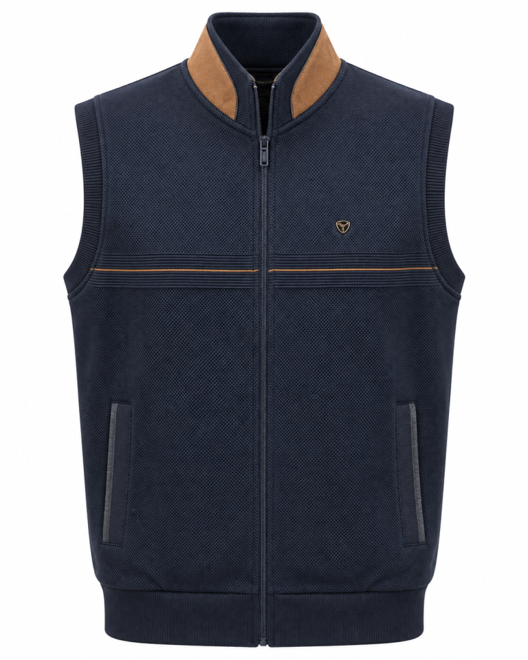 Gilet sans manches contraste camel.