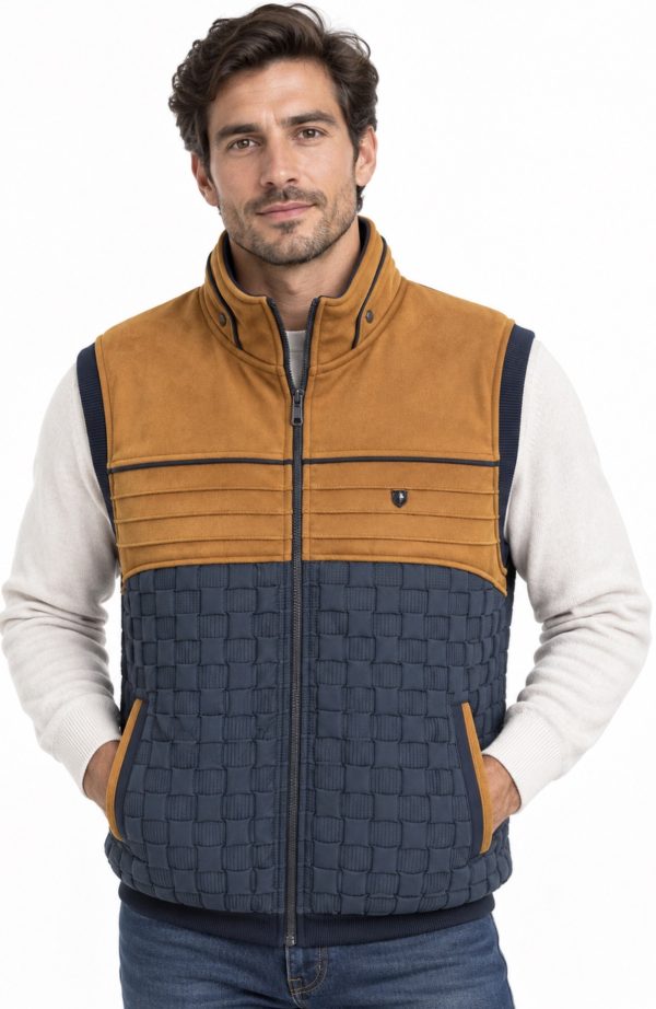 Gilet sans manches Contraste Suédine — photo 4