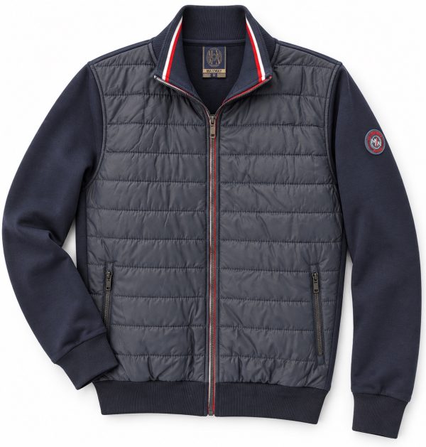 Veste zip tricolore matelassée bombers bi-matière — photo 4