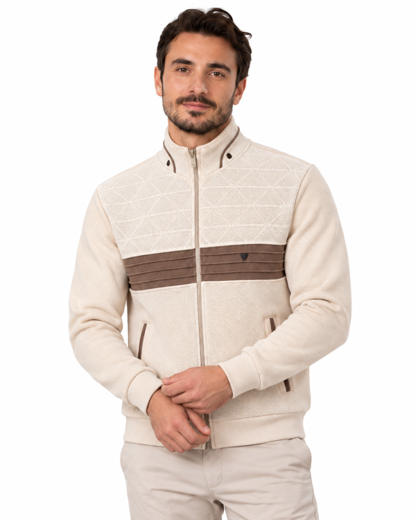 Veste zippée à bande poitrine contrastée — photo 2