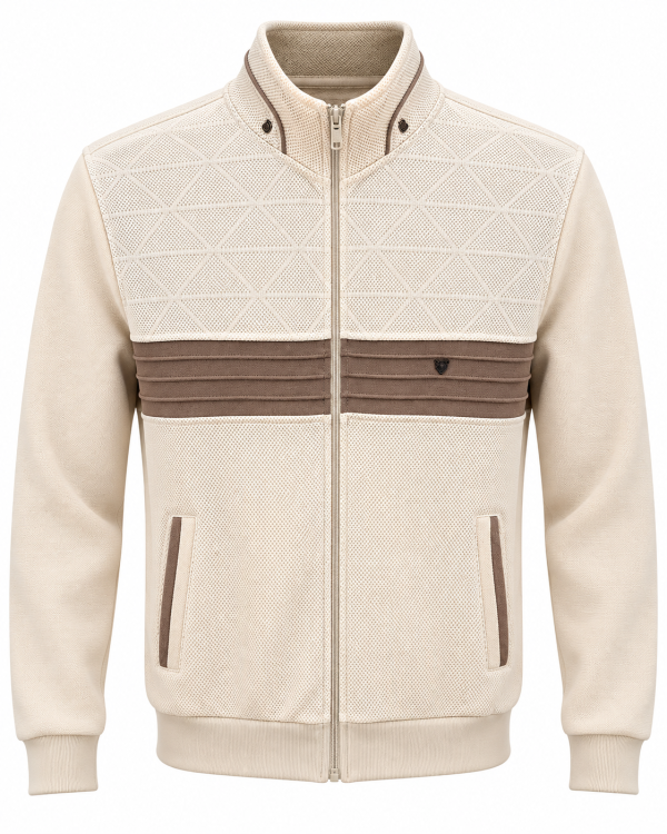 Veste zippée à bande poitrine contrastée — photo 1
