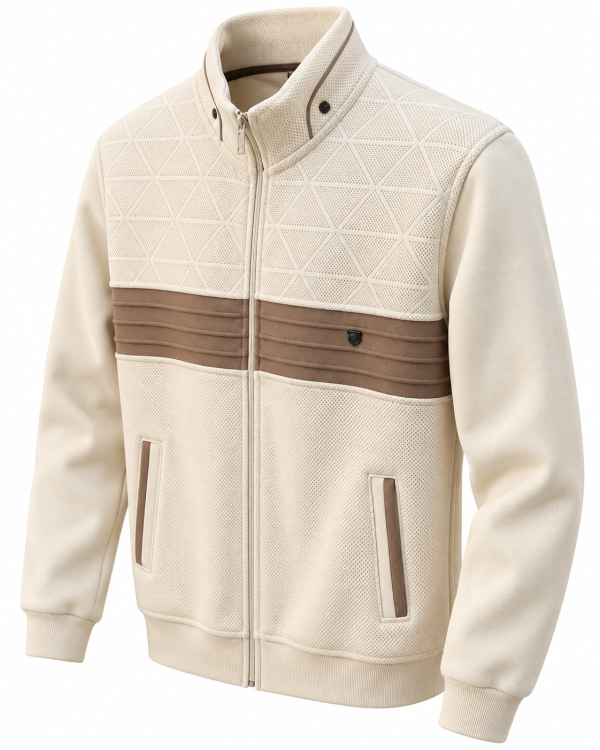 Veste zippée à bande poitrine contrastée — photo 3
