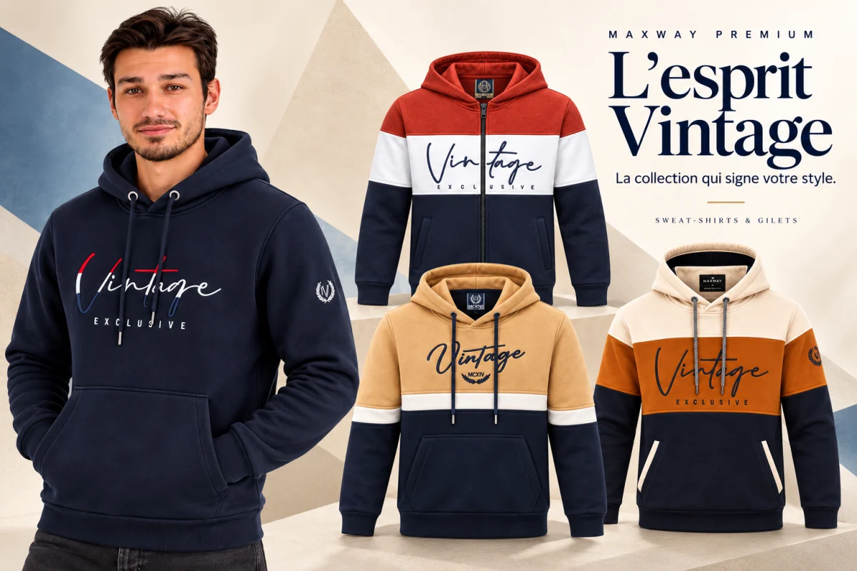 L’esprit Vintage — sweat-shirts et gilets MAXWAY