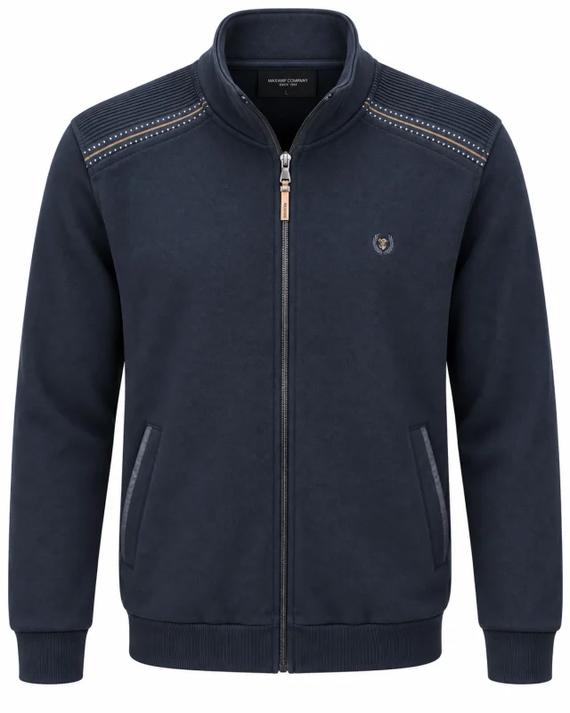 Veste coton piqué à épaules côtelées