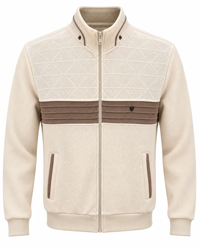 Veste zippée à bande poitrine contrastée